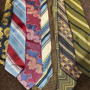 Vintage designer ties, lot of 8, retro 1970s